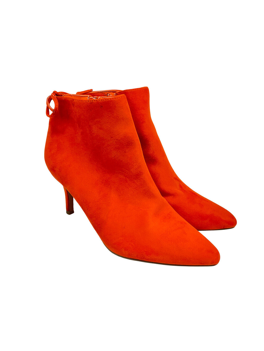 Unbranded Women's Size-Zip Casual Heels Orange-Suede Size 7M